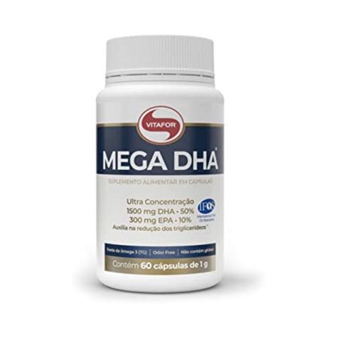 Mega DHA 1000 mg Vitafor 60 Cápsulas 1500 mg de DHA e 300 mg de EPA