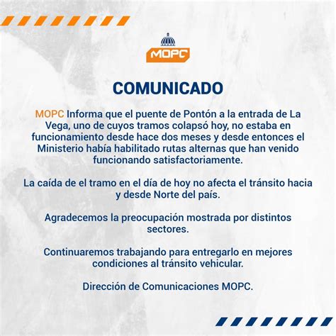 Ministerio De Obras P Blicas Y Comunicaciones On Twitter Mopc Informa