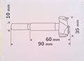 Bosch 2609255283 Tungsten Carbide Tipped Hinge Boring Bit With Diameter