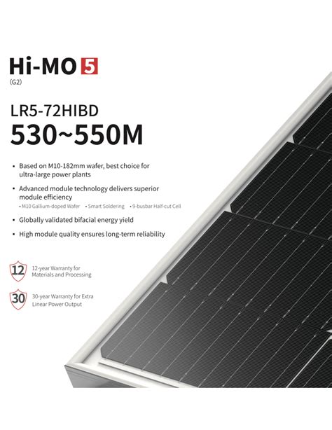 540W Longi Hi MO BiFacial LR5 72HIBD 530 550M Solarmodul