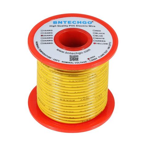 20 Awg Stranded Hook Up Wire Yellow 1 Meter