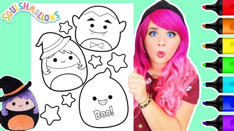 Coloring Squishmallows Halloween Witch Vampire Ghost Coloring Page