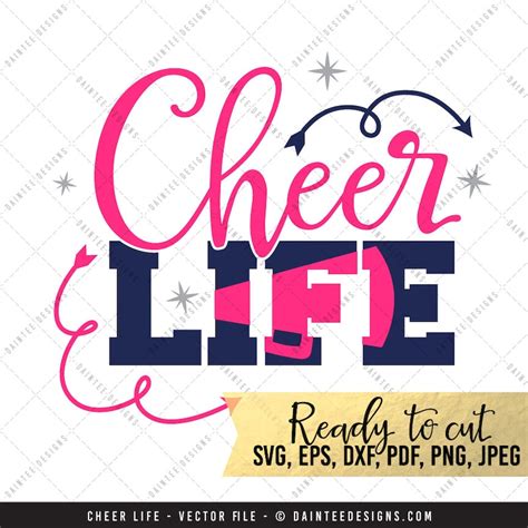 Cheer Life Svg Vector Dxf Eps Digital Cut File Etsy