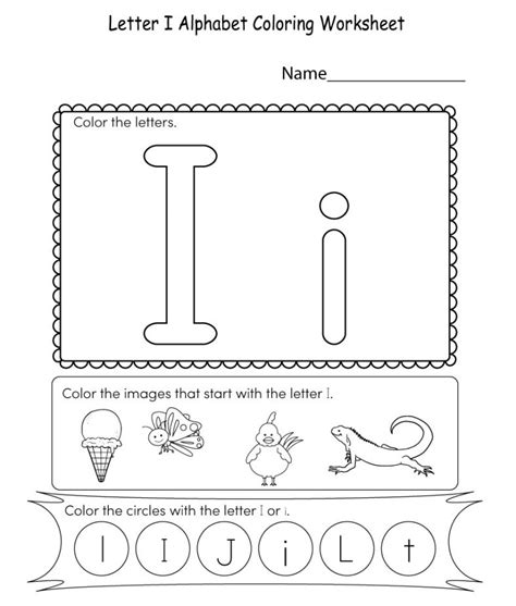 Letter I Worksheets Preschool