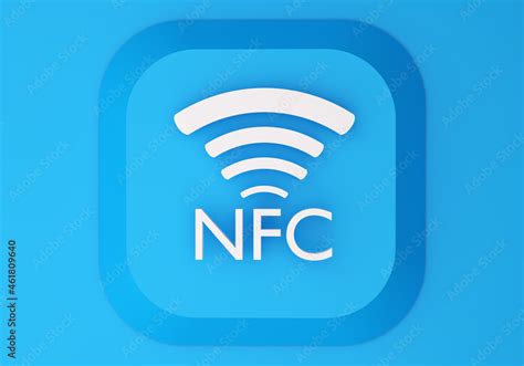 NFC technology. White logo NFC technology. Concept tag for NFC payment ...