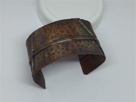 Hammered Fold Formed Copper Bracelet Hammered Cuff Bracelet Etsy