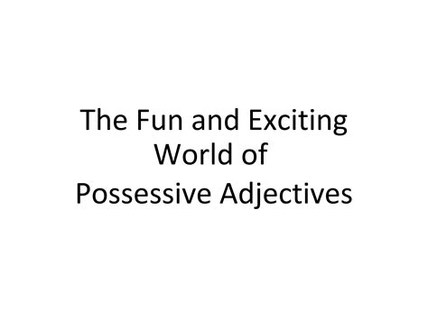 Spanish Possesive Adjectives Ppt