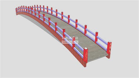 中式拱桥设计su模型sketchup草图大师skp模型