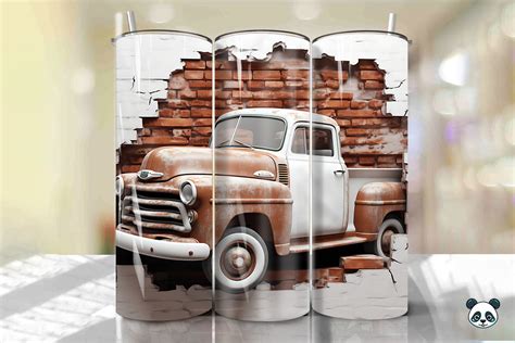 Old Pickup Cracked Hole Tumbler Wrap Afbeelding Door Pandastic