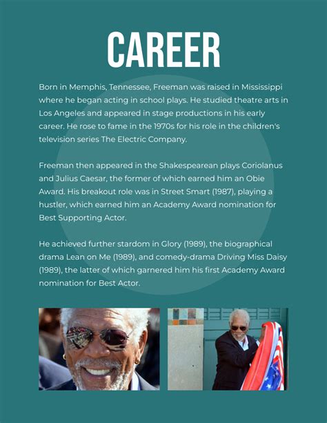 Morgan Freeman Biography | Biography Template