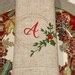 Christmas Monogram Napkin Set Personalized Cloth Napkins Reusable