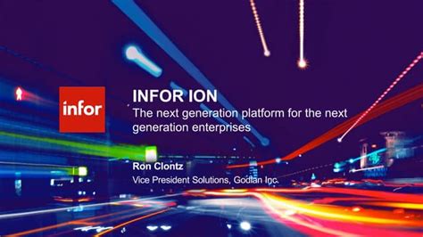 Infor Ion Executive Presentation Overvide Demo Ppt