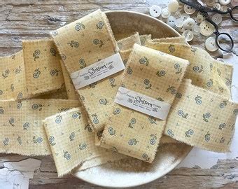 Yard Country Yellow Floral Torn Fabric Distressed Ribbon Coffee Dyed