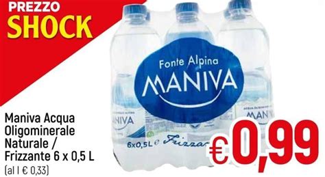 Maniva Acqua Oligominerale Naturale Frizzante X L Offerta Di