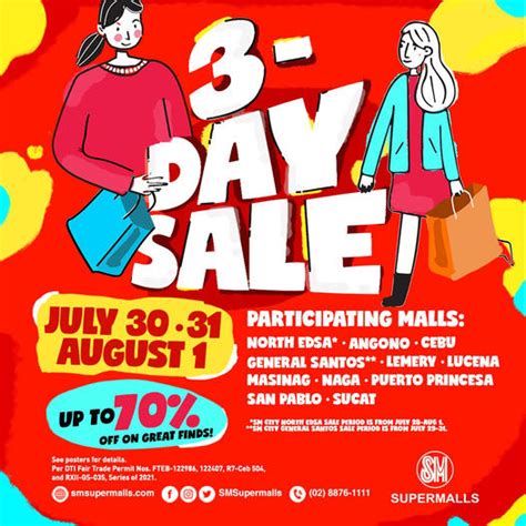 Sm Supermalls 3 Day Sale Manila On Sale