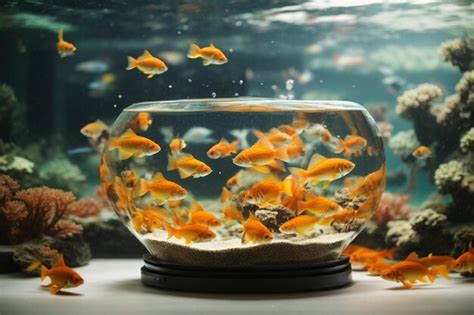 Premium Photo Aquarium Tank With Gold Fishes On White Background Ar C