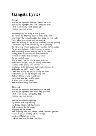 Gangsta lyrics | PDF