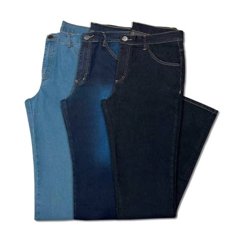 Kit Com 3 Calças Jeans Masculina Tradicional Direto Da Fabrica