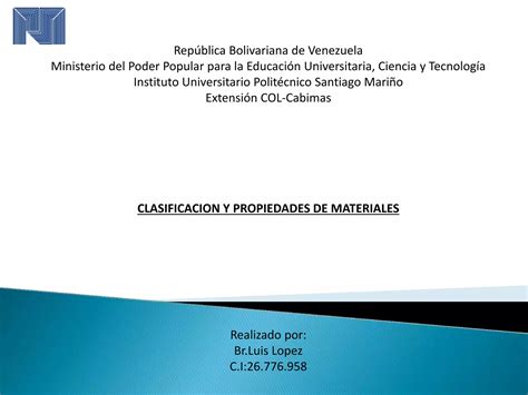 Clasificacion Y Propiedades De Materiales PPT Descarga Gratuita