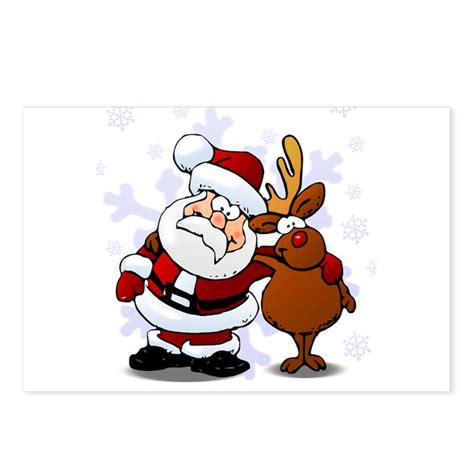 Santa, Rudolph Christmas Postcards (Package of 8) by createxmas