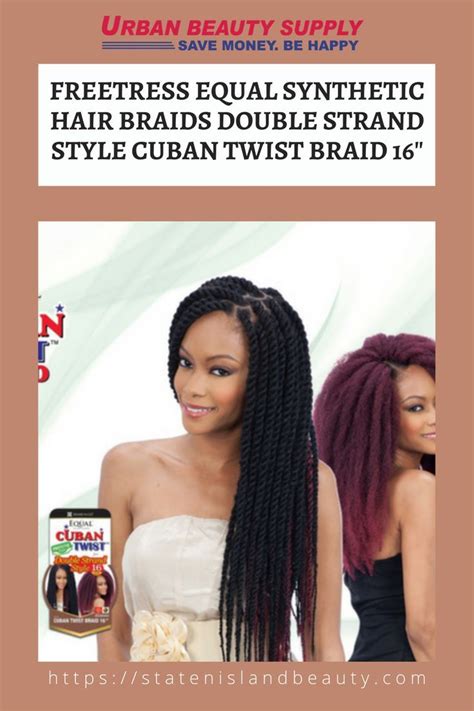 Freetress Equal Synthetic Hair Braids Double Strand Style Cuban Twist Braid 16″ Urban Beauty