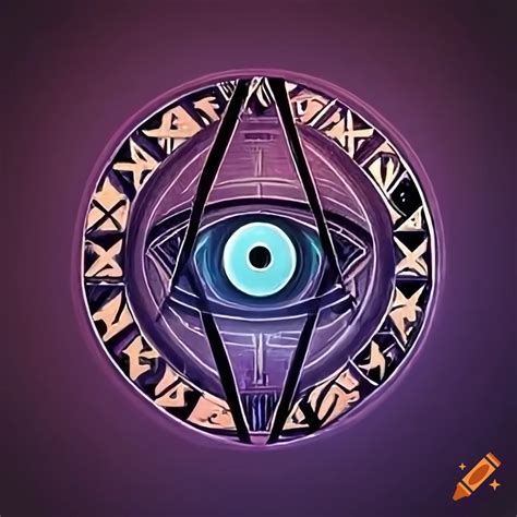 Symbol Representing Arcane Knowledge And Mystery With Eye And Ancient