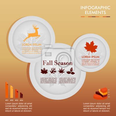 Queda placas infográfico da estação do outono modelo de gráficos