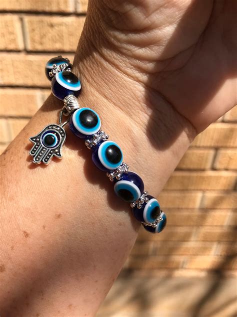 Evil Eye Bracelet Evil Eye Hamsa Hand Keychain Etsy