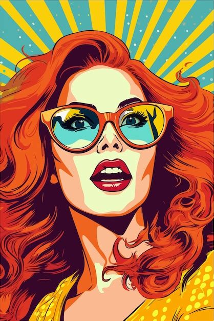 Premium Vector Pop Art Pinup Girl Retro Color Style Comic Glamour