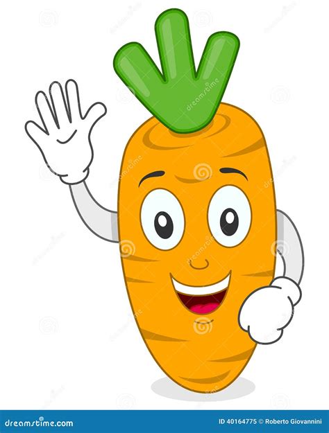 Happy Smiling Carrot Cartoon Character Stock Vector Illustration Of