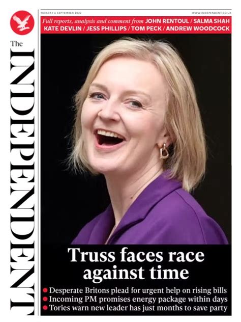 Independent Front Page 6th Of September 2022 Tomorrow S Papers Today