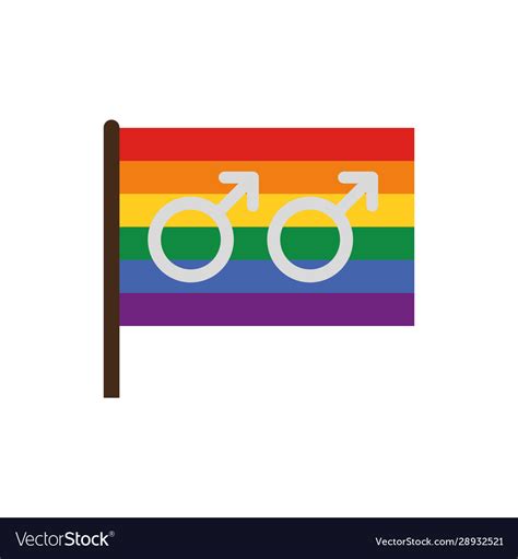 Gay Symbol Inside Lgtbi Flag Design Royalty Free Vector