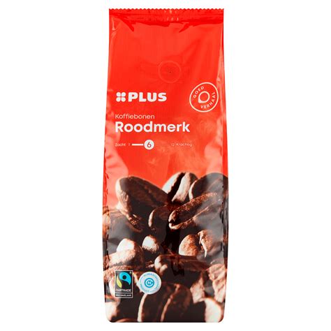 PLUS Koffiebonen Roodmerk Fairtrade Per Stazak 500 G