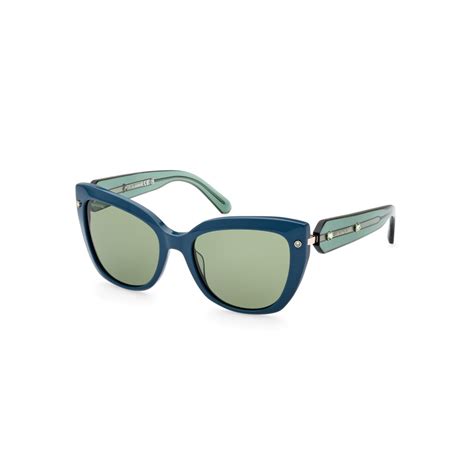 Swarovski Sk 0391 96n Shiny Dark Green Sunglasses Woman