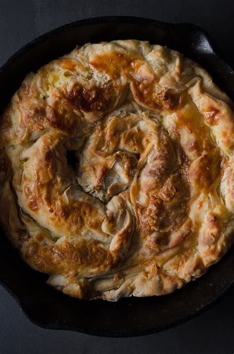 Homemade Freshly Baked Cheese Pie - Banitsa Stock Image - Image of dark ...