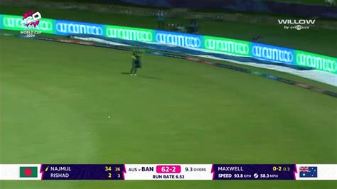 9 4 Glenn Maxwell To Najmul Hossain Shanto 4 Runs S AUS Vs BAN