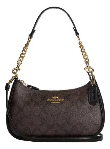 Bolsa Coach Original Teri Shoulder Bag Signature Brown Fina Color