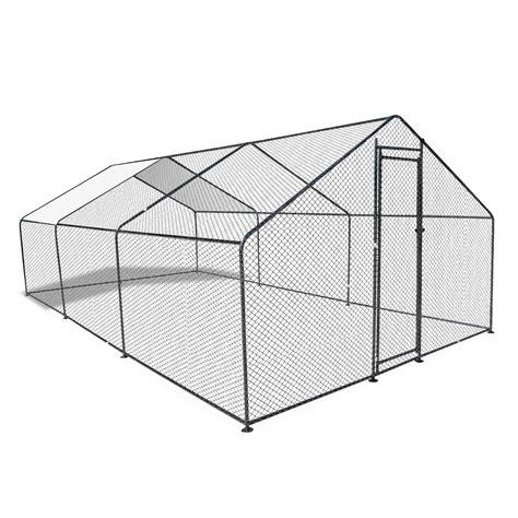 Confote Large Metal Chicken Coop Walk In Poultry Cage With Waterproof And Anti Uv 19 7 W X 9 8 L