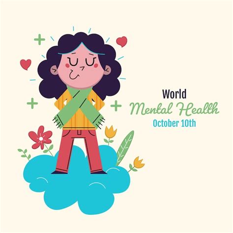 Premium Vector Flat World Mental Health Day Illustration