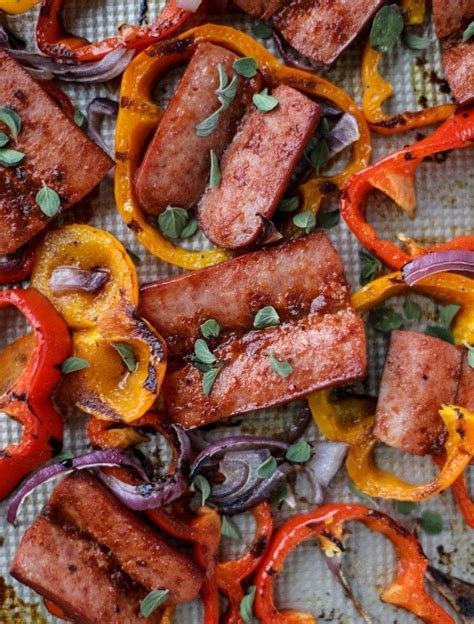 Sheet Pan Smoked Sausage And Peppers Recipe Sausage And Peppers