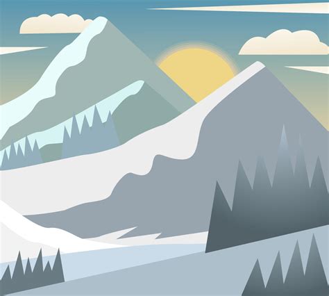 diseño de ilustración vectorial de montañas nevadas 4977167 Vector en