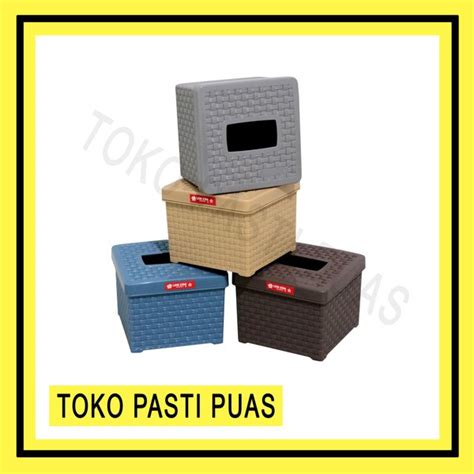 Jual Tempat Tissue Rato Square Plastik Kotak Tisu Motif Anyam Lion Star