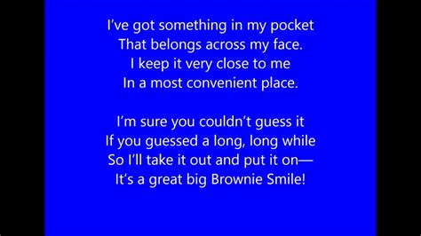 Brownie Smile Song Lyrics Printable Printable Templates