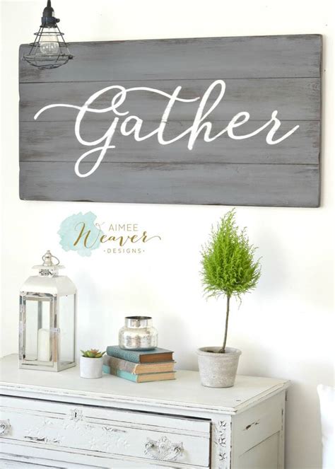 “Gather” Sign on Weathered Wood — Homebnc