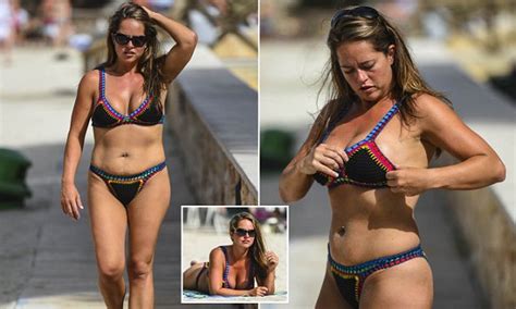 Karen Danczuk Flaunts Her Figure In A Bikini On A Beach In Spain Daily Mail Online