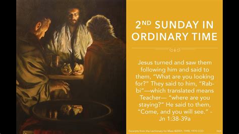 2nd Sunday In Ordinary Time January 14 2024 YouTube