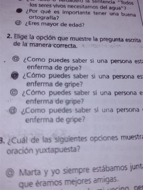 Elije La Opci N Que Muestre La Pregunta Escrita De Manera Correcta