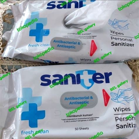 Jual Saniter Tissue Basah Antibacterial Antiseptic 50 Sheets Jakarta