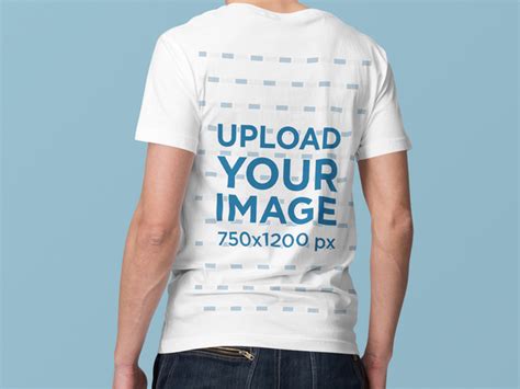 Placeit Back View T Shirt Mockup Of A Serious Man Posing At A Studio