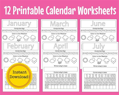 Free Preschool Calendar Worksheet Download Free Preschool Calendar